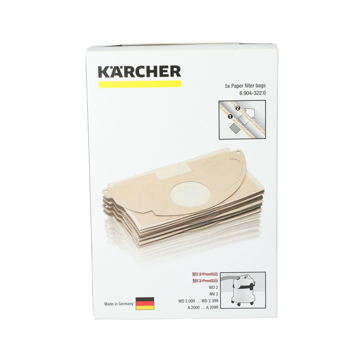 Karcher 5Piece Paper Filter Bag Beige Vacuum Cleaners Home